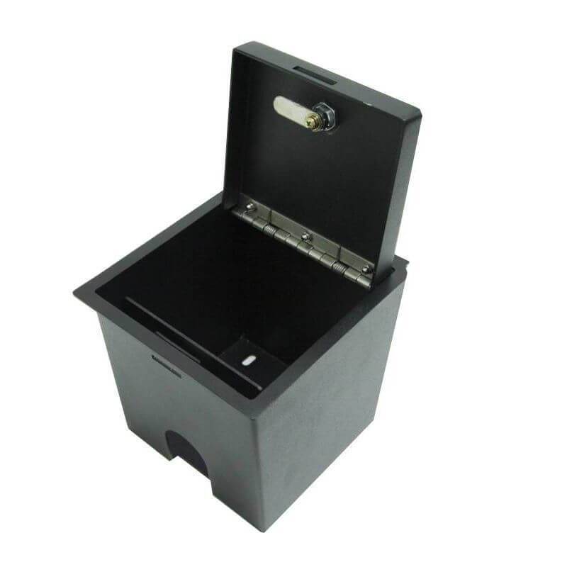 Locker Down LD2047 vehicle console safe for Toyota Tacoma 2016-2020 viewed from the open lid.
