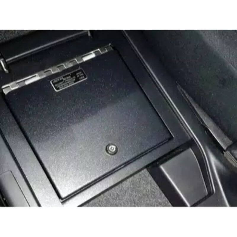 Locker Down LD2049 vehicle console safe for Toyota Tundra 2007-2020 viewed from the top cover.