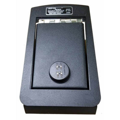 Locker Down LD2067 vehicle console safe for Dodge Durango and Jeep Grand Cherokee 2011-2020 viewed from the top cover.