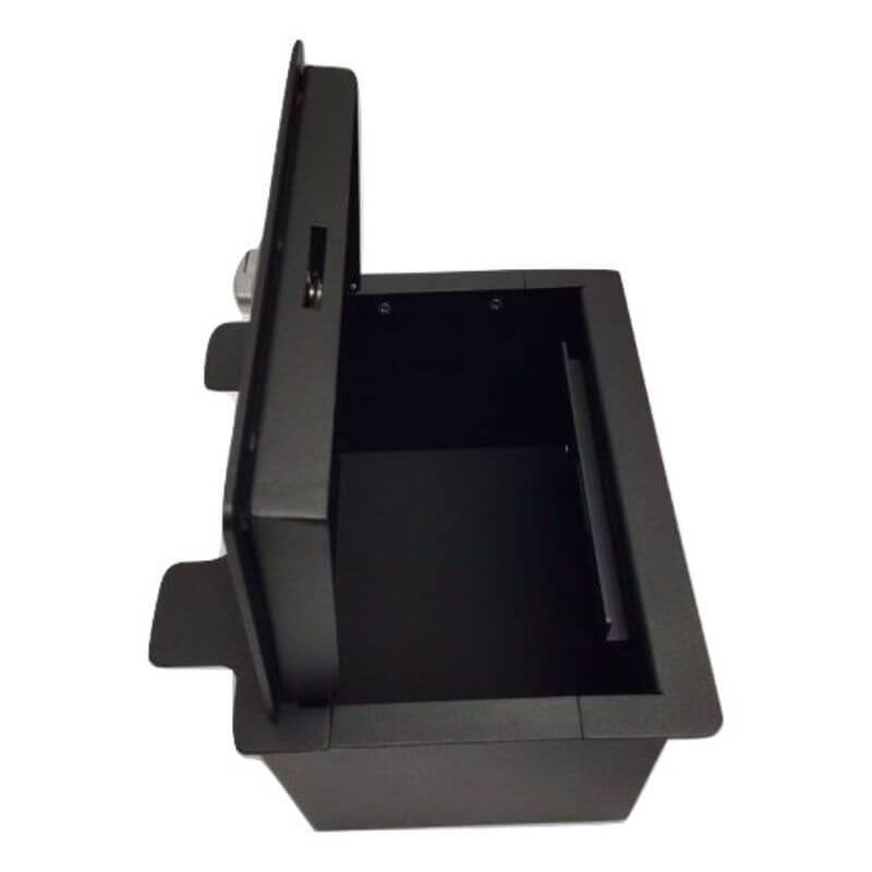 Locker Down LD2072 vehicle console safe for Chevrolet	Silverado and GMC Sierra 2019-2020 viewed from the top open lid.