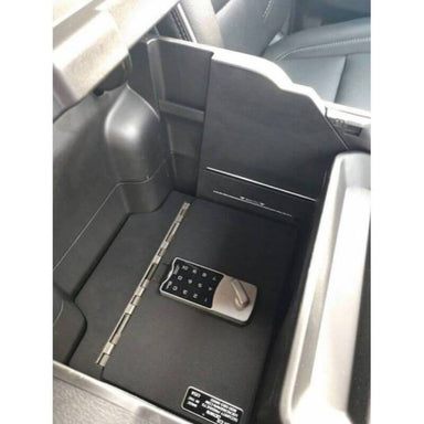 Locker Down LD2078L vehicle console safe for Dodge Ram 1500, 2500, 3500, 4500 2019-2020 viewed from the top inside center console.