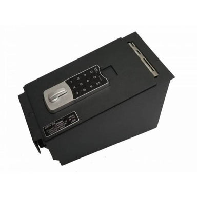Locker Down LD6022EX vehicle console safe for Nissan Altima 2015-2019 viewed from the top horizontal.
