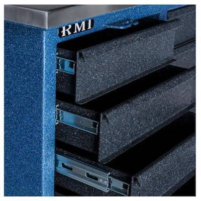 Rhino RMI RTC4372D Tool Chest closeup of drawers with ball-bearing slides