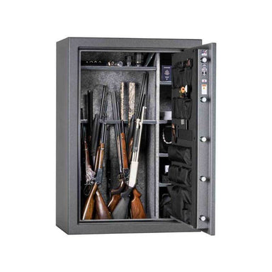 Rhino Warthog RW6042X | 60"H x 42"W x 27"D | 54 Long Gun | 80 Min gun safe shown in front view with door open with white background