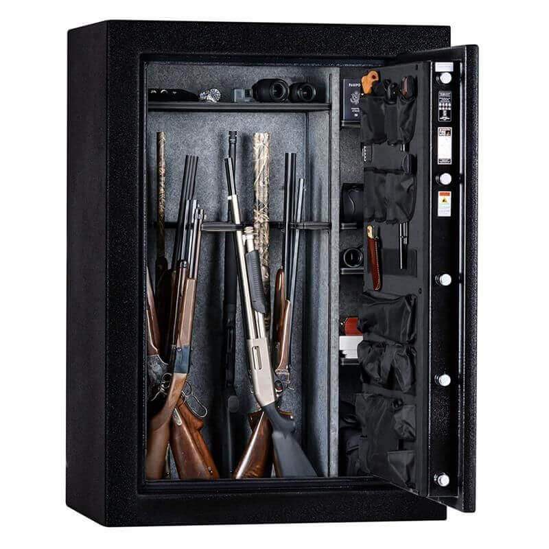 Rhino Warthog RW6042XP | 60"H x 42"W x 27"D | 54 Long Gun | 80 Min gun safe shown in front view with door open with white background