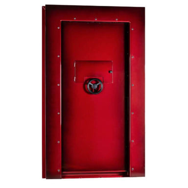 Rhino Ironworks V8030GL Out-Swing Vault Door - 80X30X8.26 color option crimson shown in back view with white background