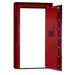 Rhino Ironworks V8045GL Out-Swing Vault Door - 80X45X8.27 color option crimson shown in front view with door opened with white background